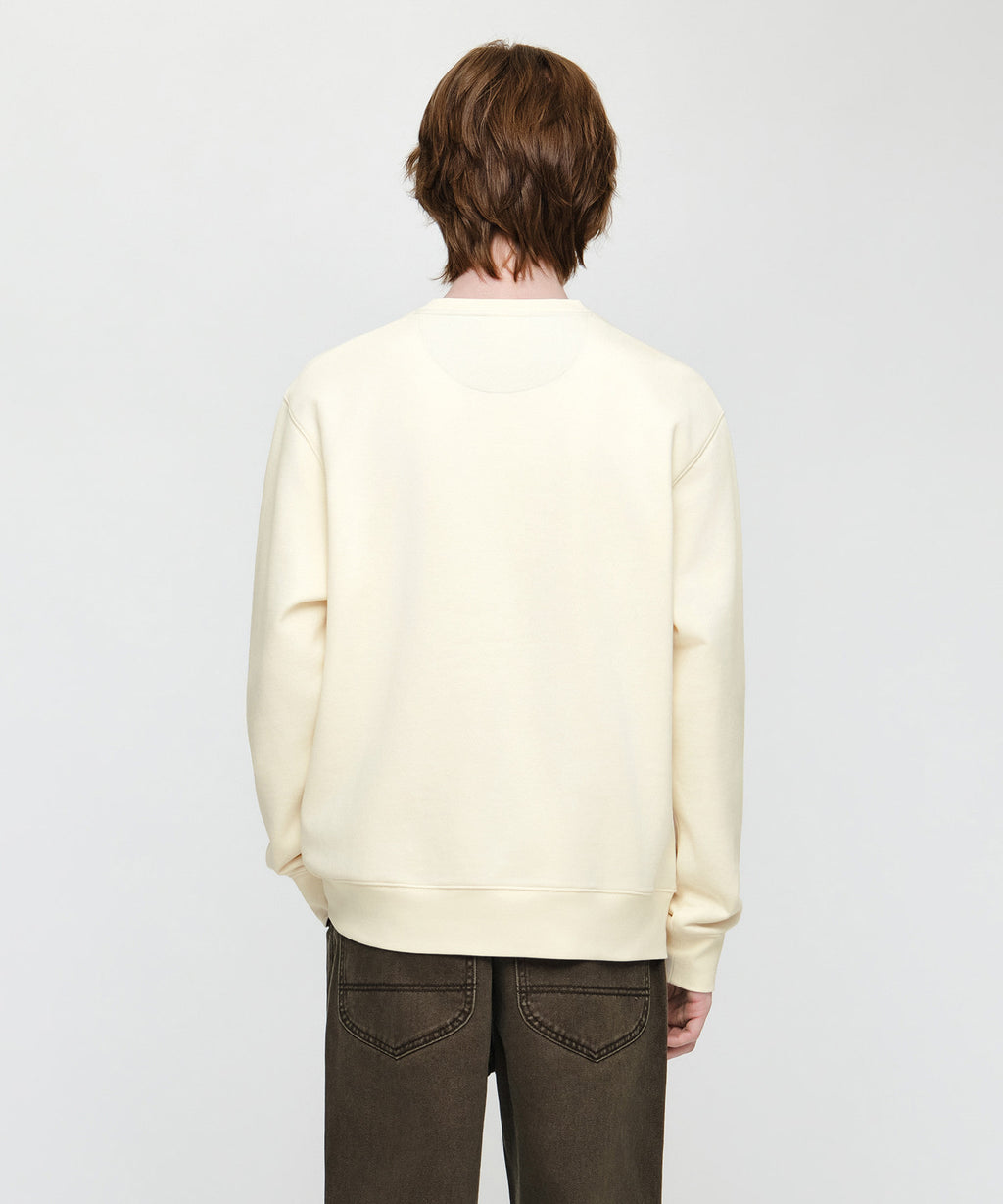 Marithe & Francois Girbaud - Classic Logo Check Applique Sweatshirt (Ivory) product image 3 | TRAB K-Fashion Australia