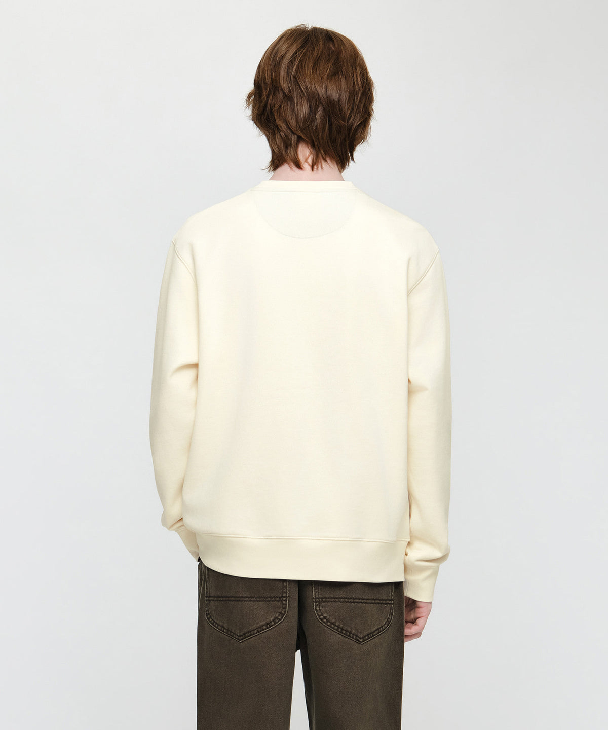 Marithe & Francois Girbaud - Classic Logo Check Applique Sweatshirt (Ivory) product image 3 | TRAB K-Fashion Australia