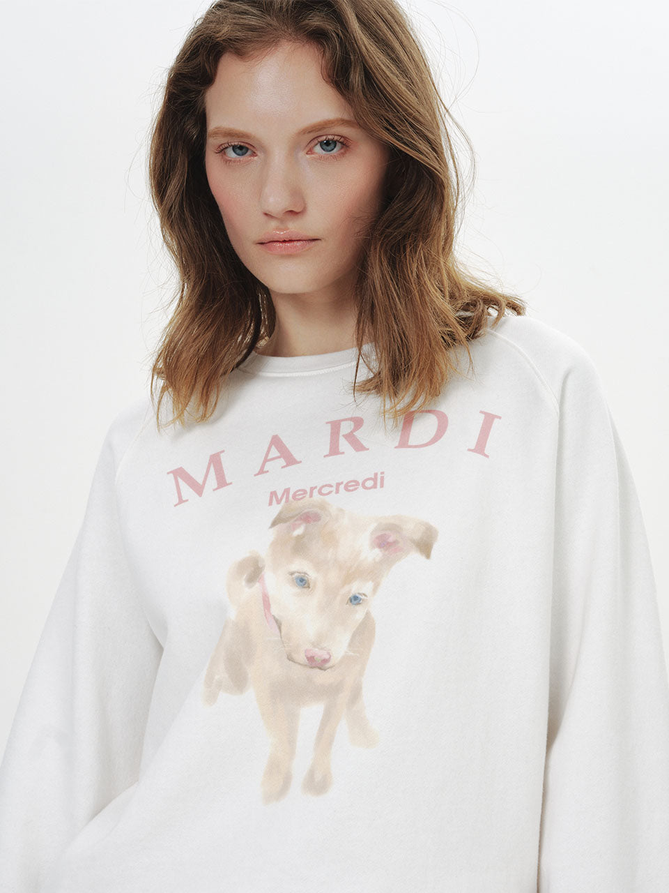 Mardi Mercredi - Sweatshirt Raglan Nez Tout Rose 02 (Ivory Indipink) product image 1 | TRAB K-Fashion Australia