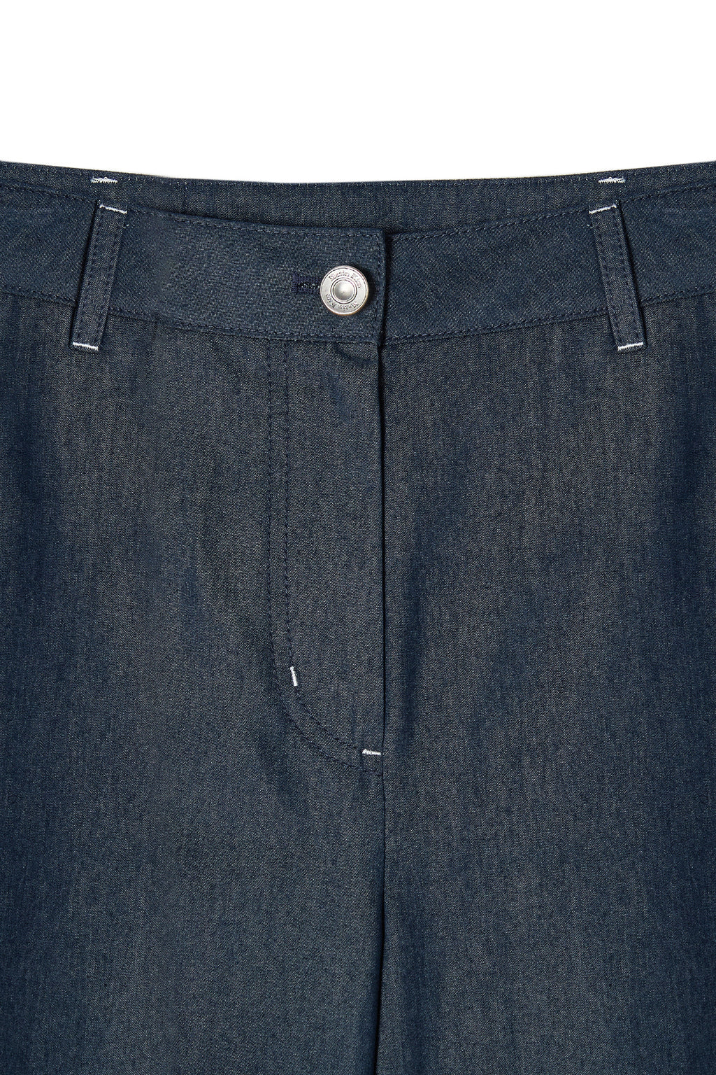 Matin Kim - Back Tuck Detail Denim Like Pants (Navy) product image 3 | TRAB K-Fashion Australia