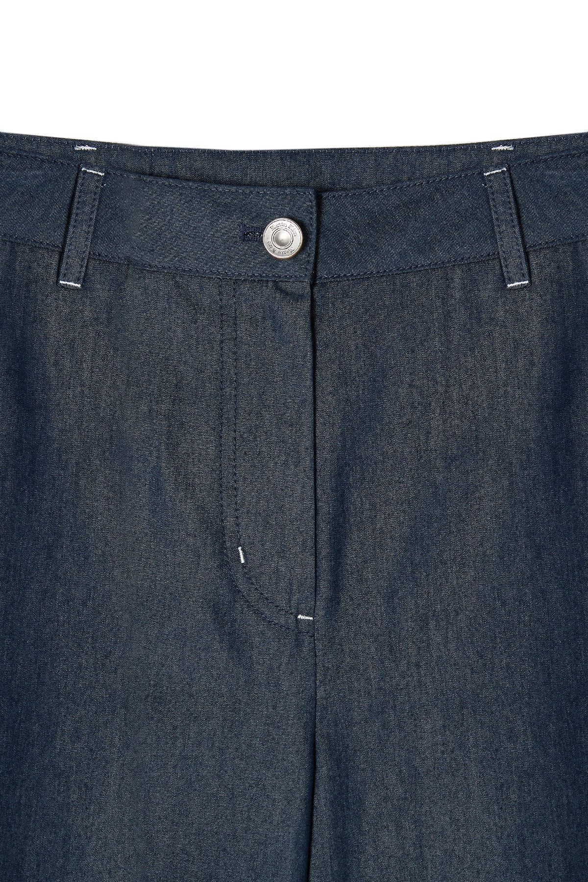 Matin Kim - Back Tuck Detail Denim Like Pants (Navy) product image 3 | TRAB K-Fashion Australia