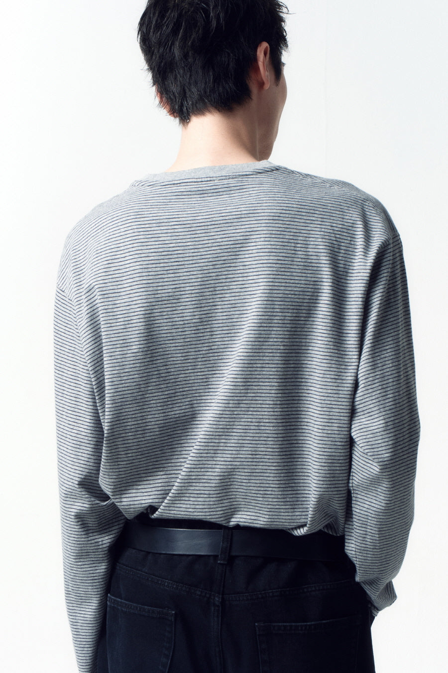 Insilence - Border Stripe Long Sleeve (Grey) product image 4 | TRAB K-Fashion Australia