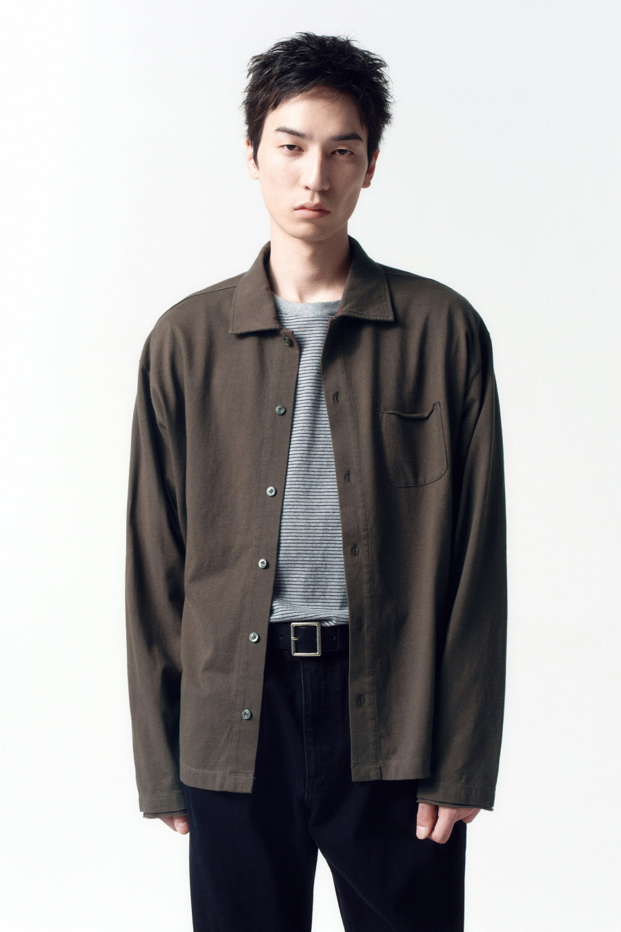 Insilence - Organic Cotton Jersey Shirt (Brown) product image 2 | TRAB K-Fashion Australia