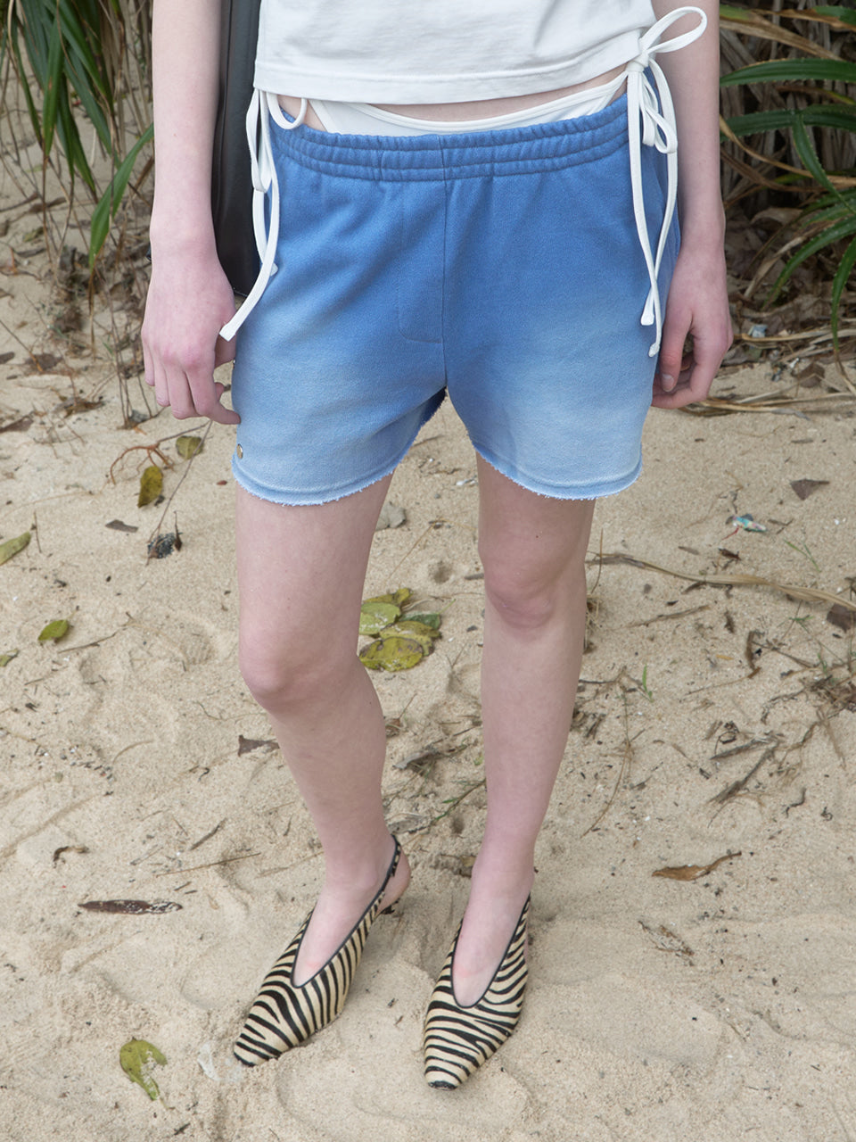 Kijun - Faded Stud Shorts (Blue) product image 5 | TRAB K-Fashion Australia
