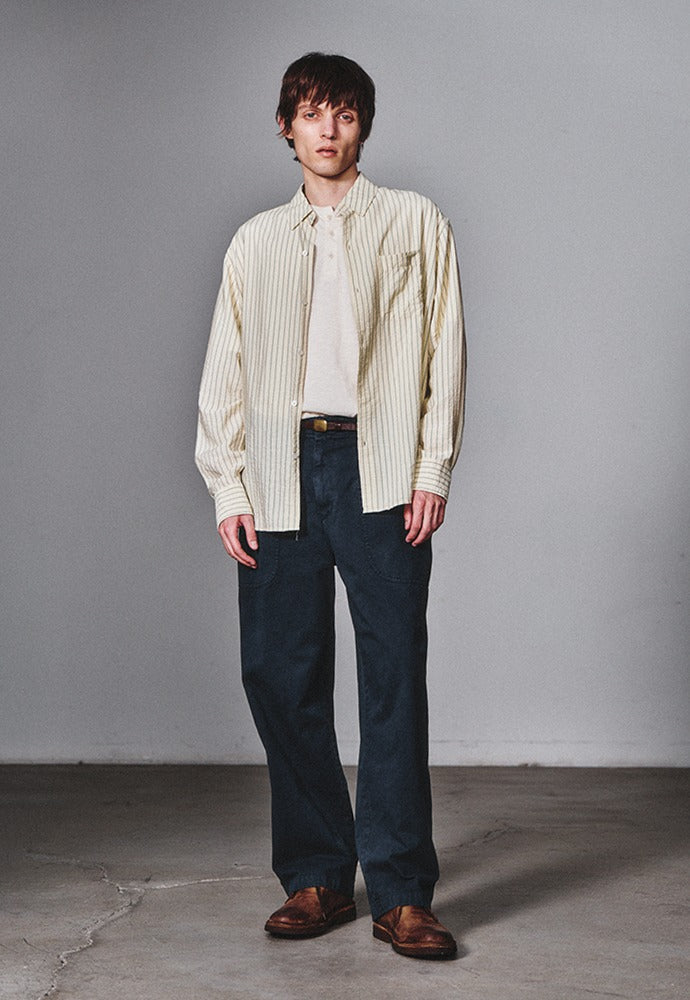 Art if acts - Wrinkle Rayon Shirt (Cream/Liberty Blue) product image 1 | TRAB K-Fashion Australia
