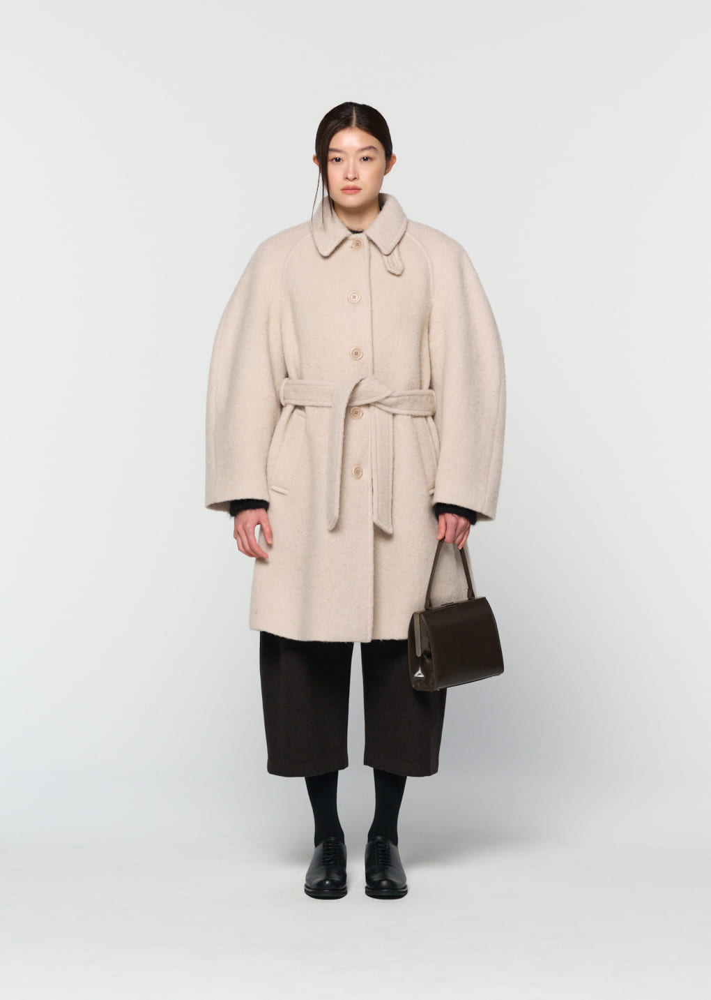 Amomento - curved culotte pants (Dark Brown) product image 7 | TRAB K-Fashion Australia