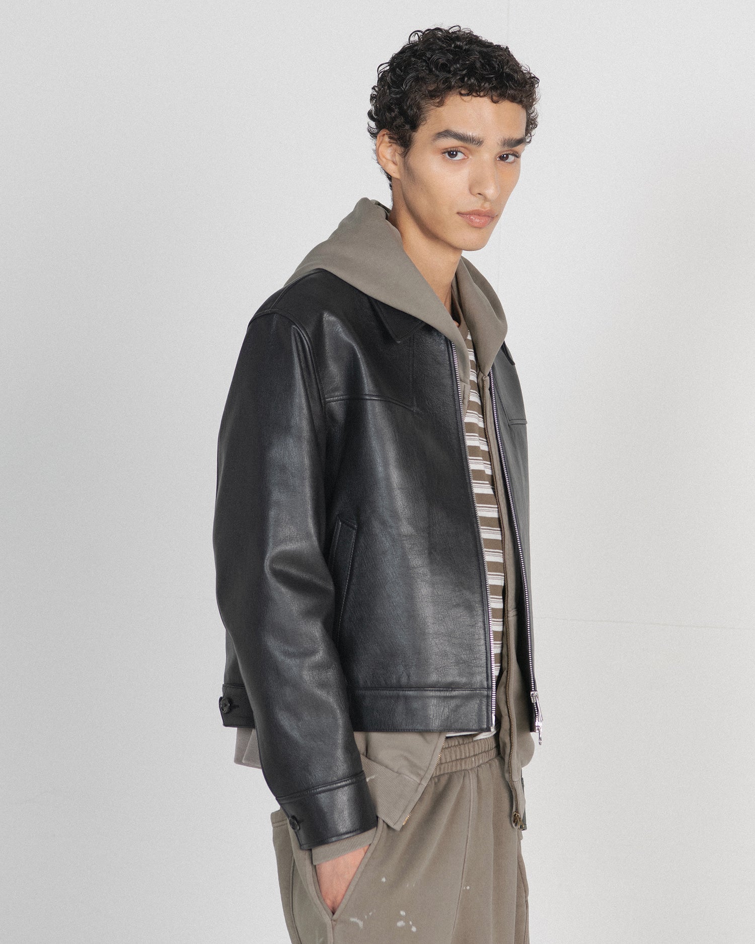 Brownyard - Leather Blouson (Black) product image 4 | TRAB K-Fashion Australia