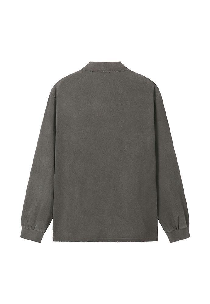 Art if acts - Damaged Pique Polo Shirt (Faded Charcoal) product image 8 | TRAB K-Fashion Australia