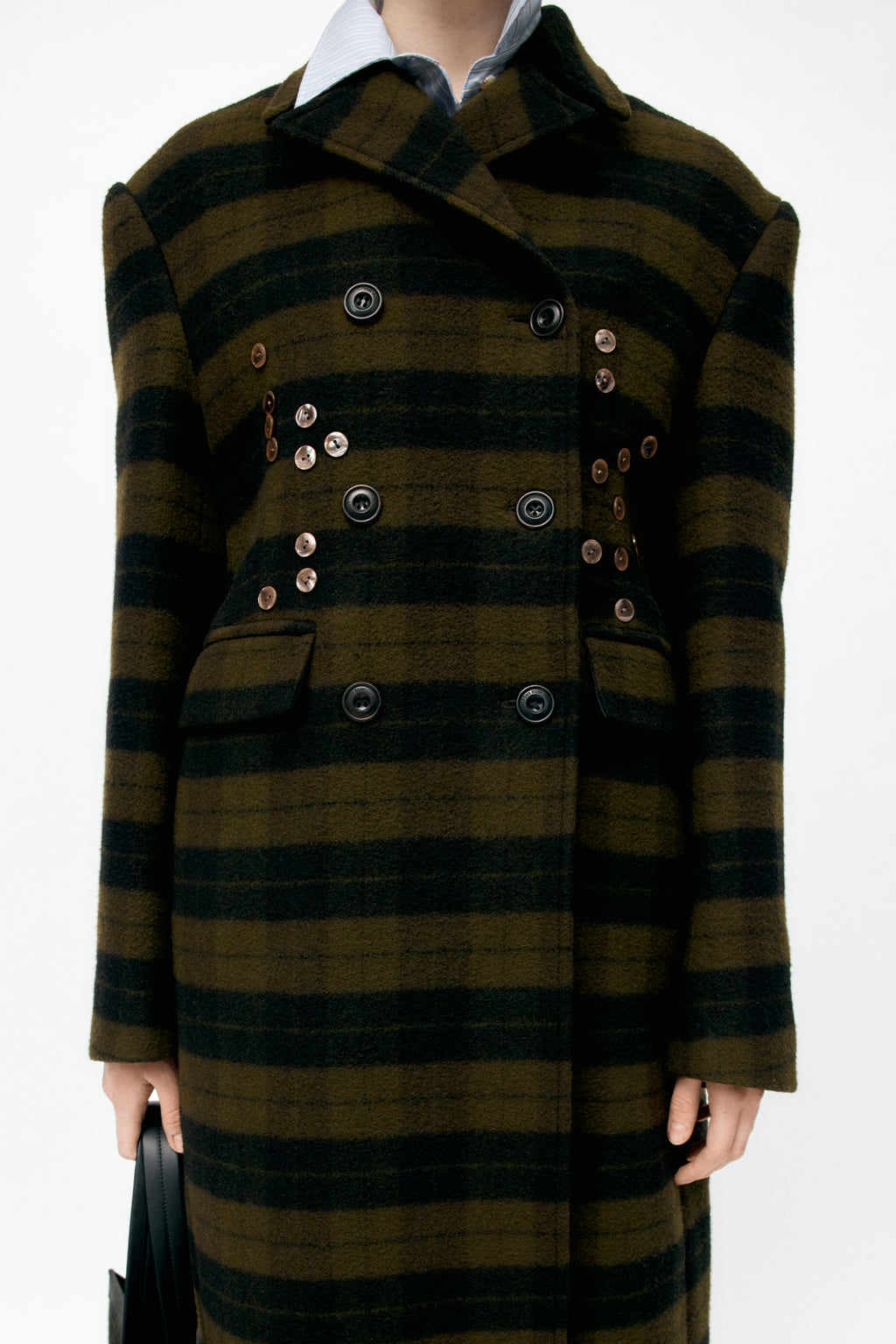 Andersson Bell - Lacie Check Buttons Coat (Green) product image 5 | TRAB K-Fashion Australia