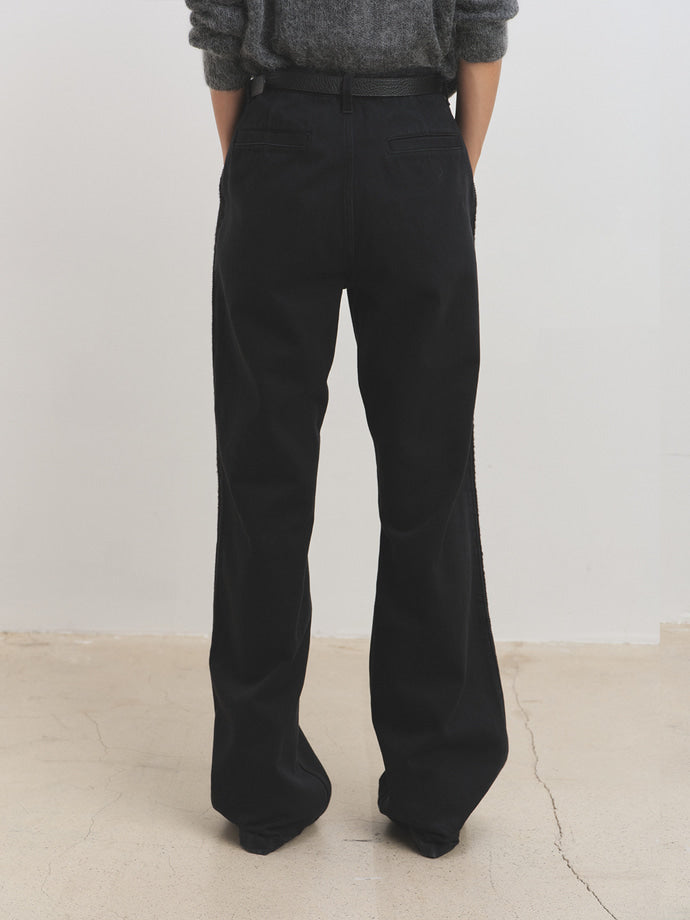 Tonywack - Side Panel Lace Trimmed Denim Jeans (Rinsed Black) product image 8 | TRAB K-Fashion Australia