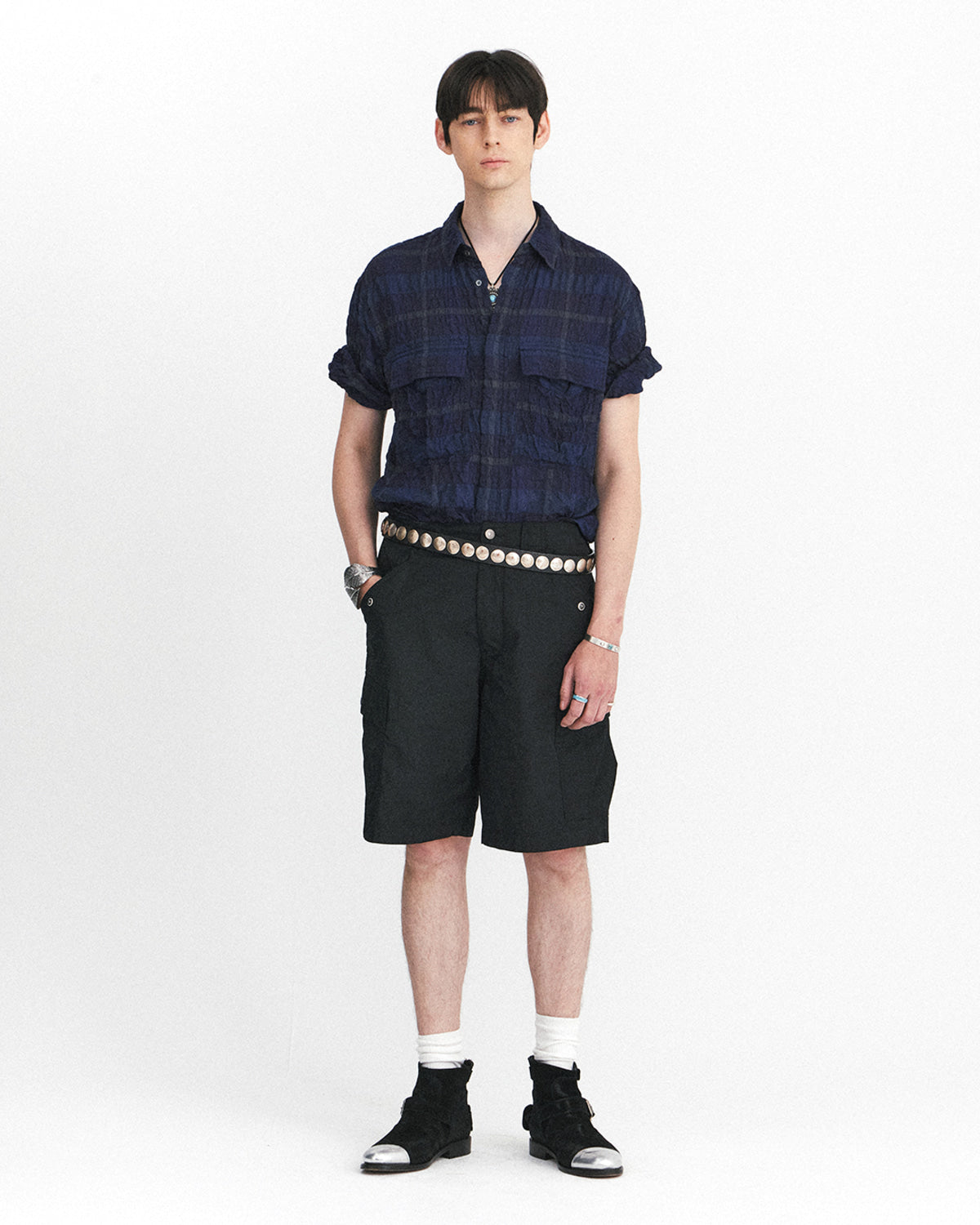 Eastlogue - Army Field Half Shirts (Multi Blue Check) product image 1 | TRAB K-Fashion Australia