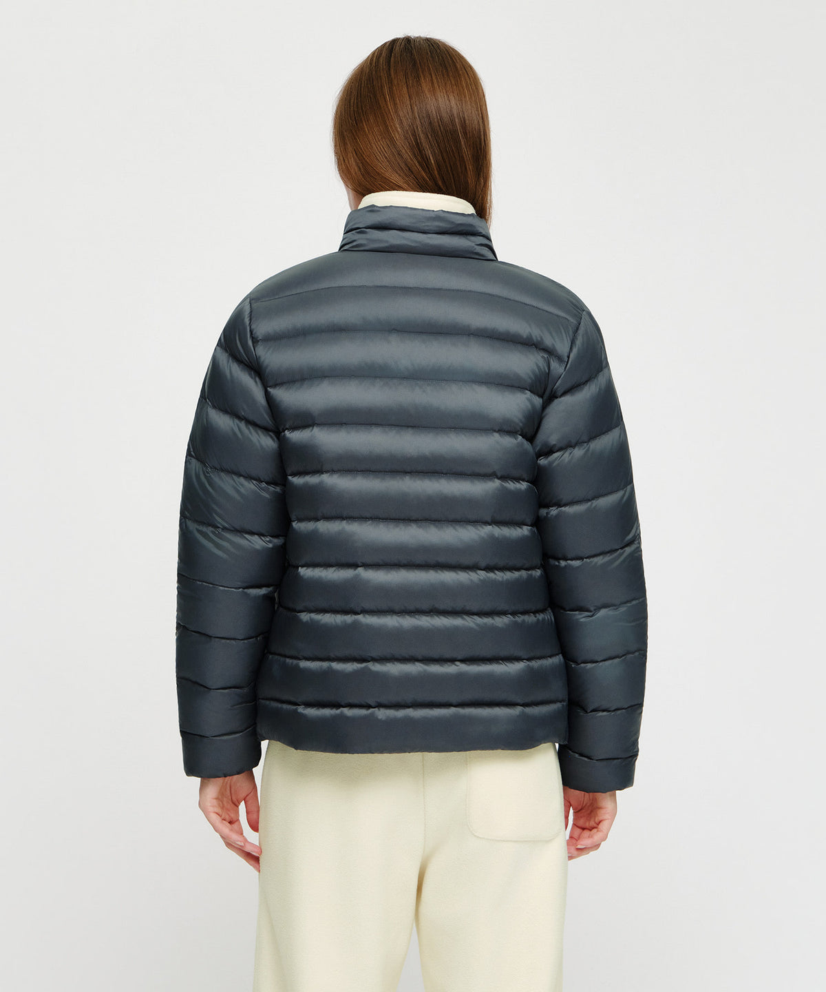 Marithe & Francois Girbaud - High Neck Lightweight Down Jacket (Cool Gray) product image 3 | TRAB K-Fashion Australia