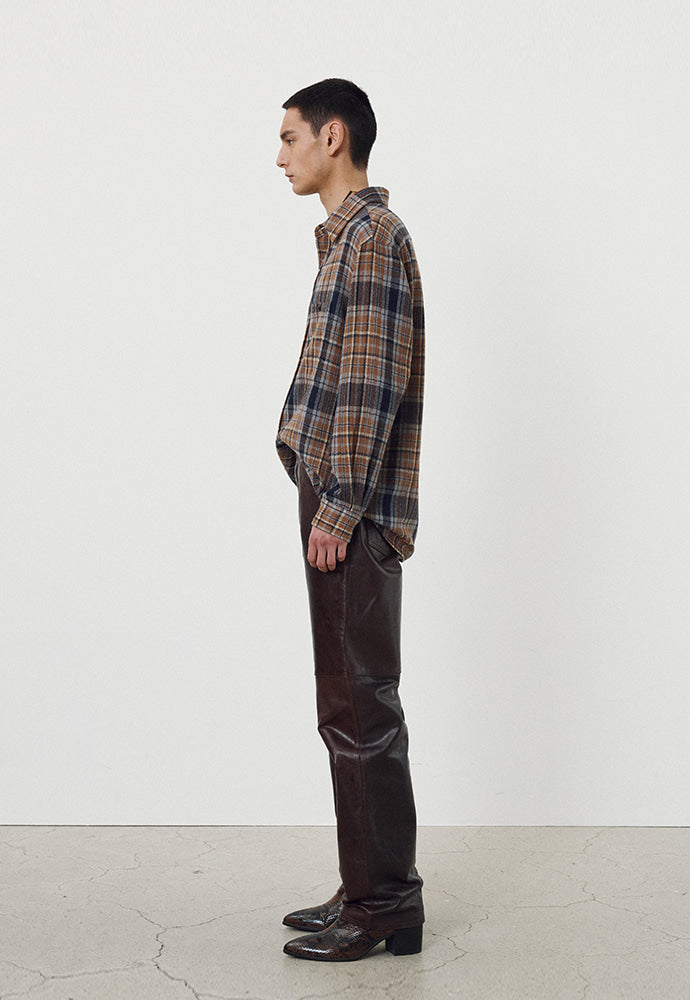 Tonywack - Light Wool Single Pocket Check Shirt (Camel) product image 2 | TRAB K-Fashion Australia