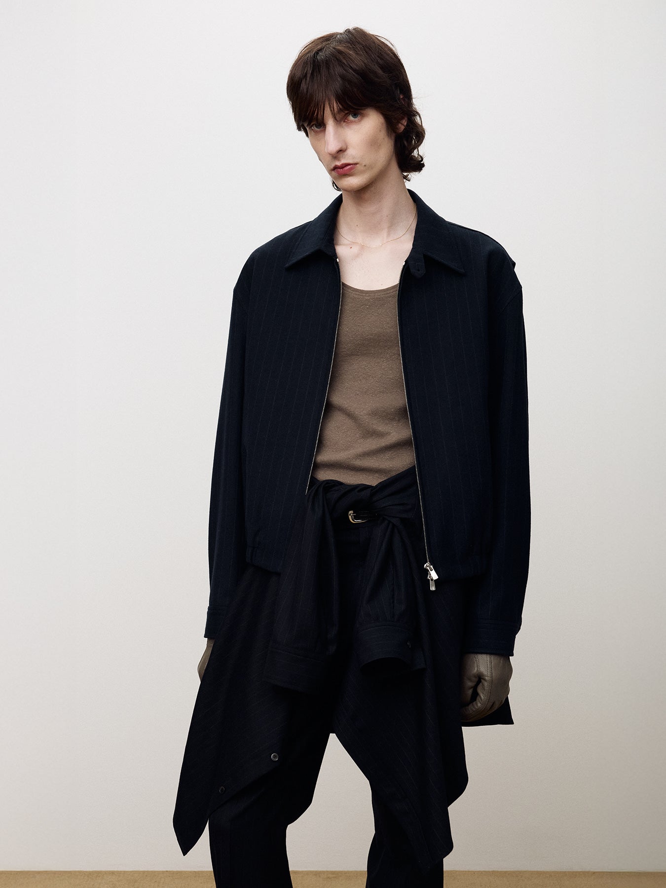 Tonywack - Virgin Wool French Blouson (Navy Stripe) product image 1 | TRAB K-Fashion Australia