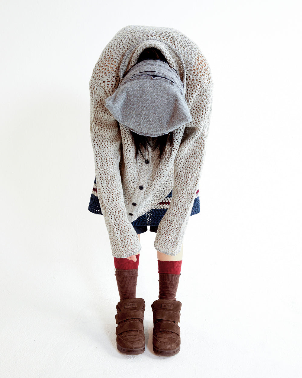 Coyseio - Net Knit Cardigan (Grey) product image 5 | TRAB K-Fashion Australia