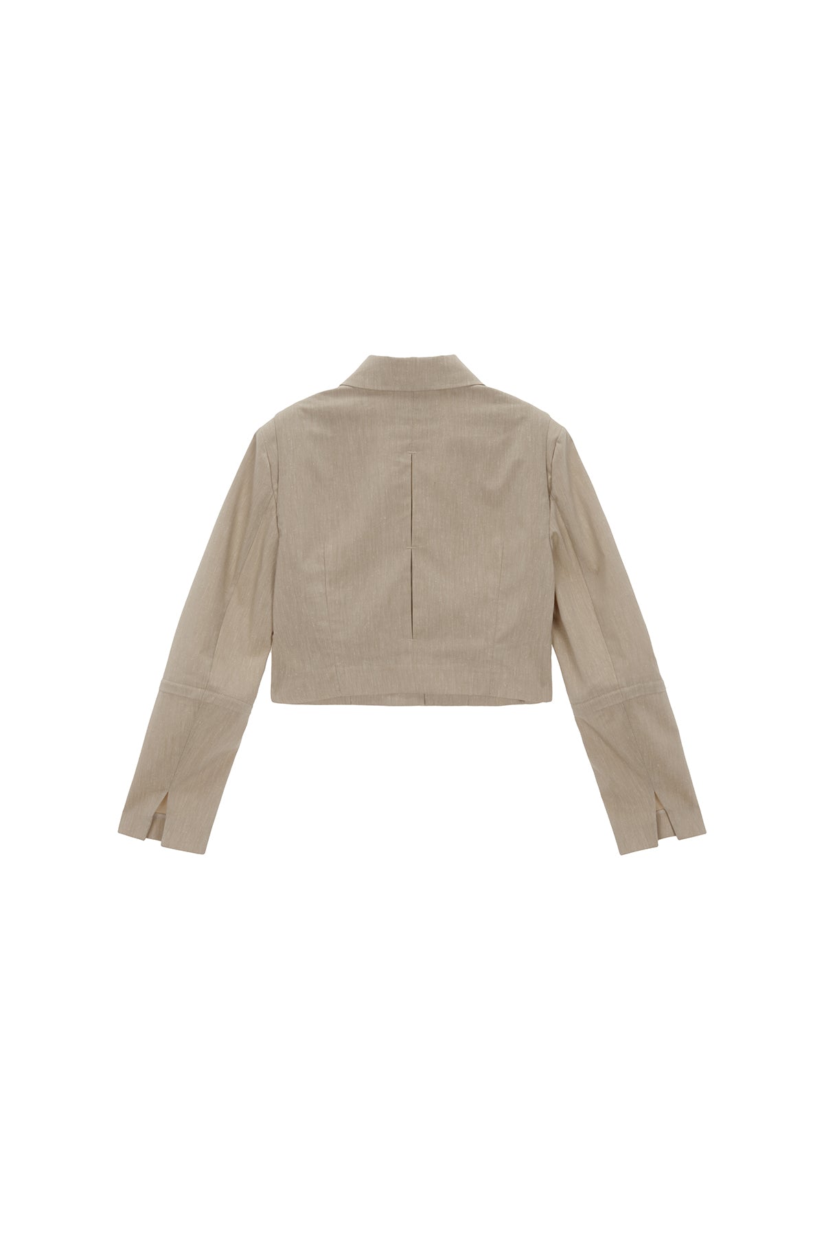 Matin Kim - Zipper Point Linen Crop Jacket (Beige) product image 2 | TRAB K-Fashion Australia
