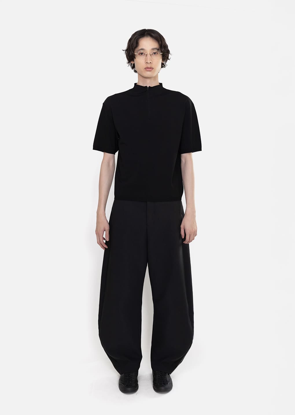 Amomento - [Pre-Order] Half Zip-up Knit (Black) product image 2 | TRAB K-Fashion Australia