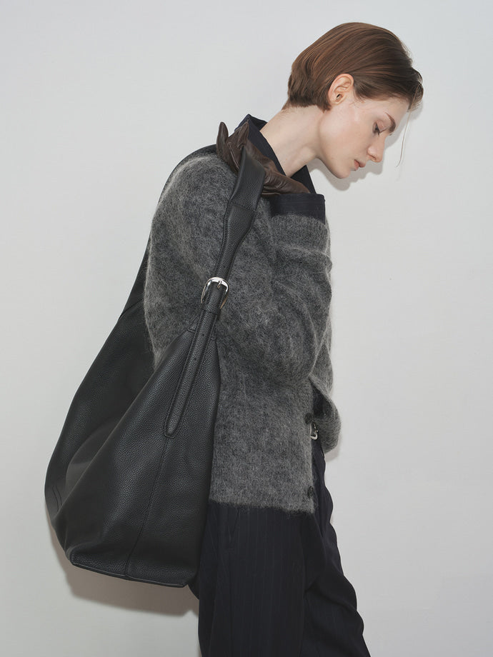 Tonywack - Wool And Mohair Ribbed Mesh Cardigan (Melange Grey) product image 5 | TRAB K-Fashion Australia