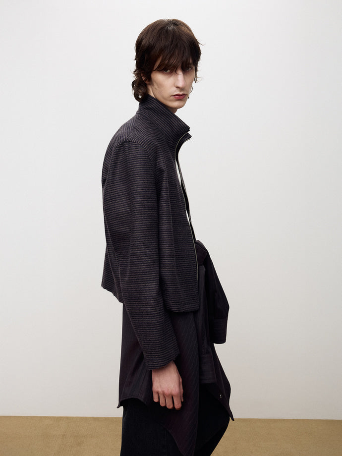 Tonywack - Brushed Stripe Full Zip Jumper (Purple Multi Stripe) product image 4 | TRAB K-Fashion Australia