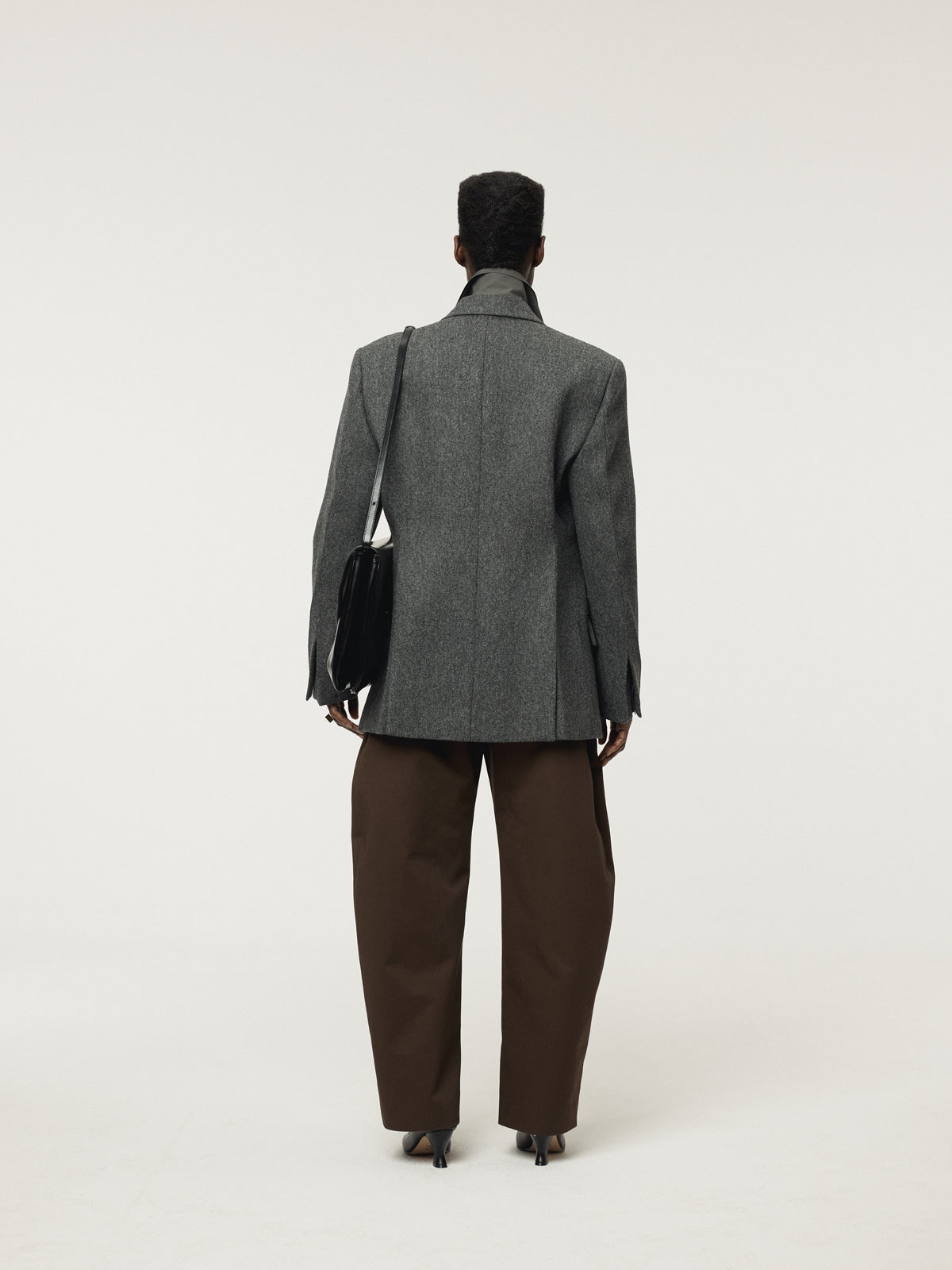 Recto - Double Breasted Tailored Wool Jacket (Charcoal Grey) product image 3 | TRAB K-Fashion Australia