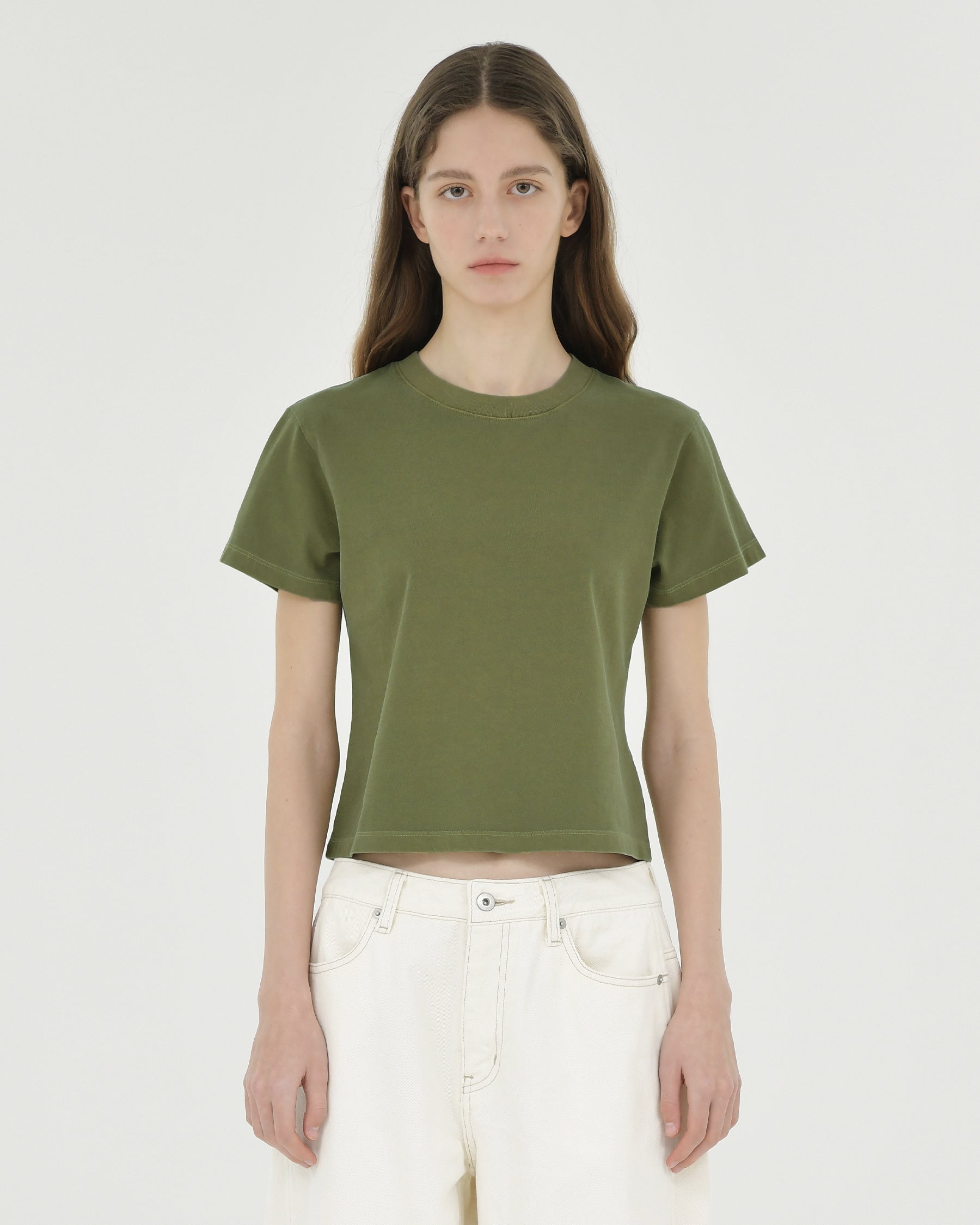 Brownyard - Washed Baby T Shirt (Washed Olive) product image 1 | TRAB K-Fashion Australia
