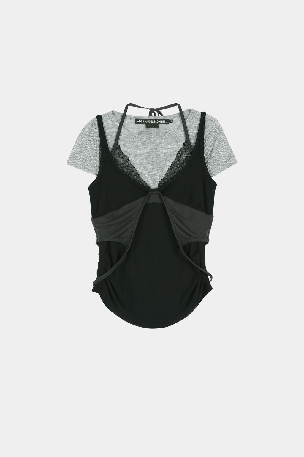 Andersson Bell - [Pre-Order – Ships June 8] Upside-Down Layered T-Shirt (Grey/Black) product image 11 | TRAB K-Fashion Australia