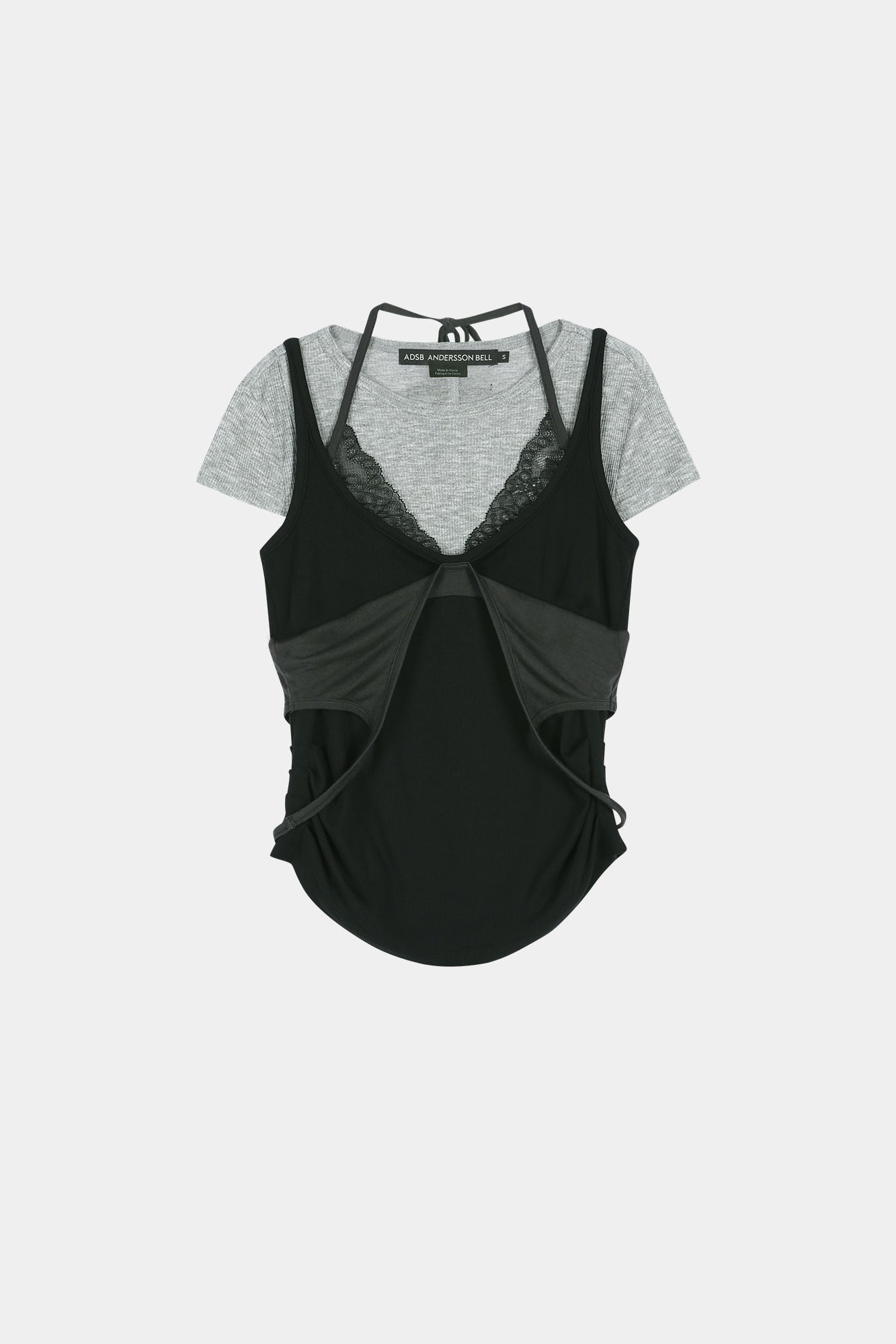 Andersson Bell - [Pre-Order – Ships June 8] Upside-Down Layered T-Shirt (Grey/Black) product image 11 | TRAB K-Fashion Australia