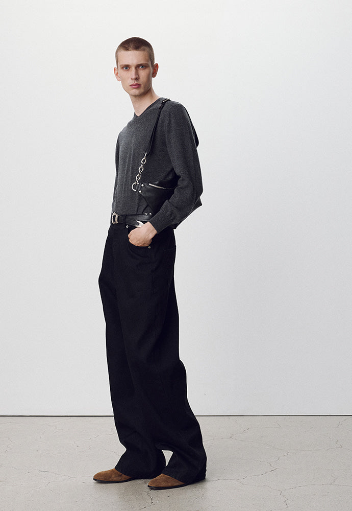 Tonywack - Pure Cashmere V-Neck Sweater (Charcoal) product image 3 | TRAB K-Fashion Australia