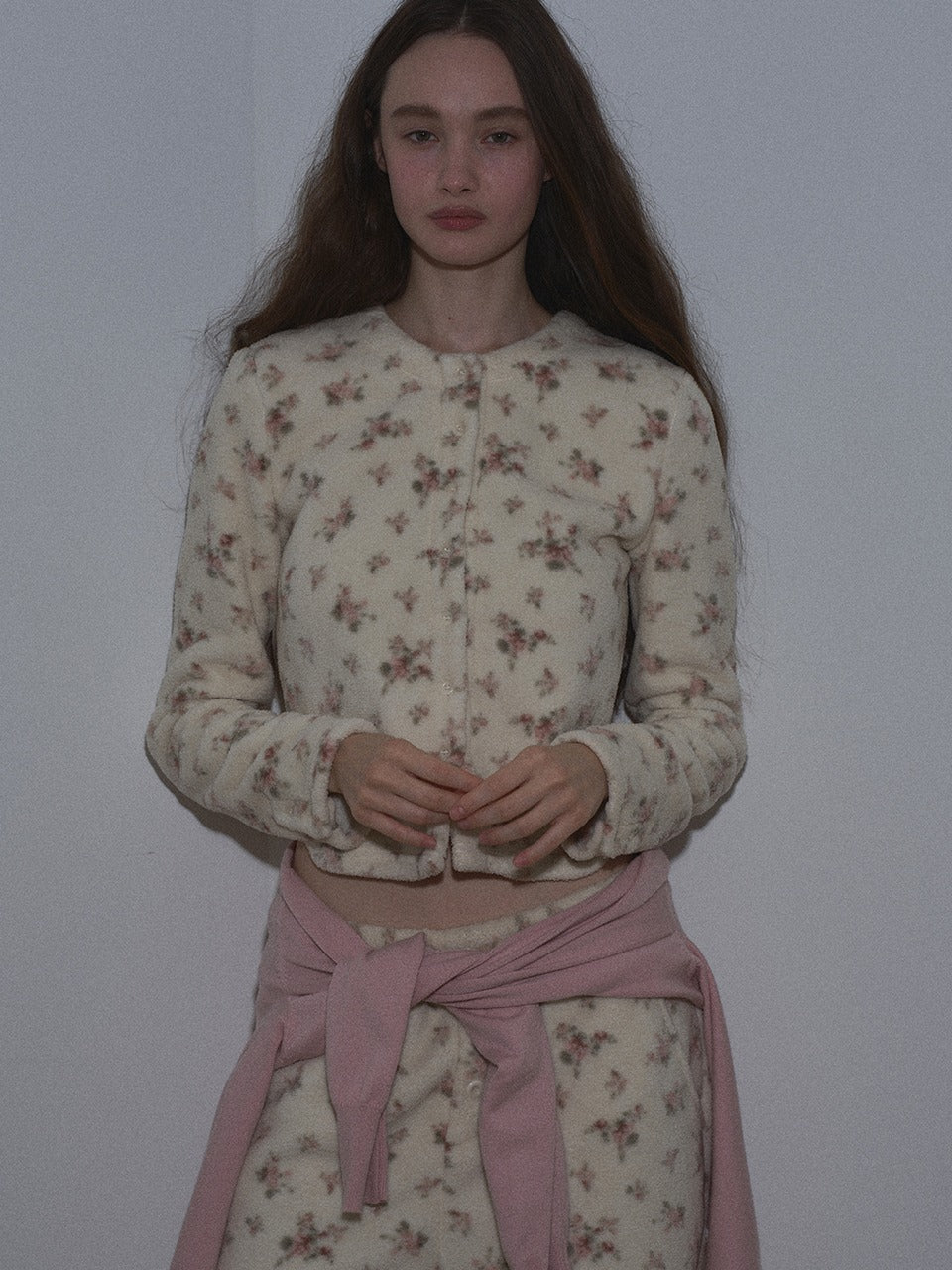 Margarin Fingers - Flower Fleece Cardigan (Cream) product image 1 | TRAB K-Fashion Australia