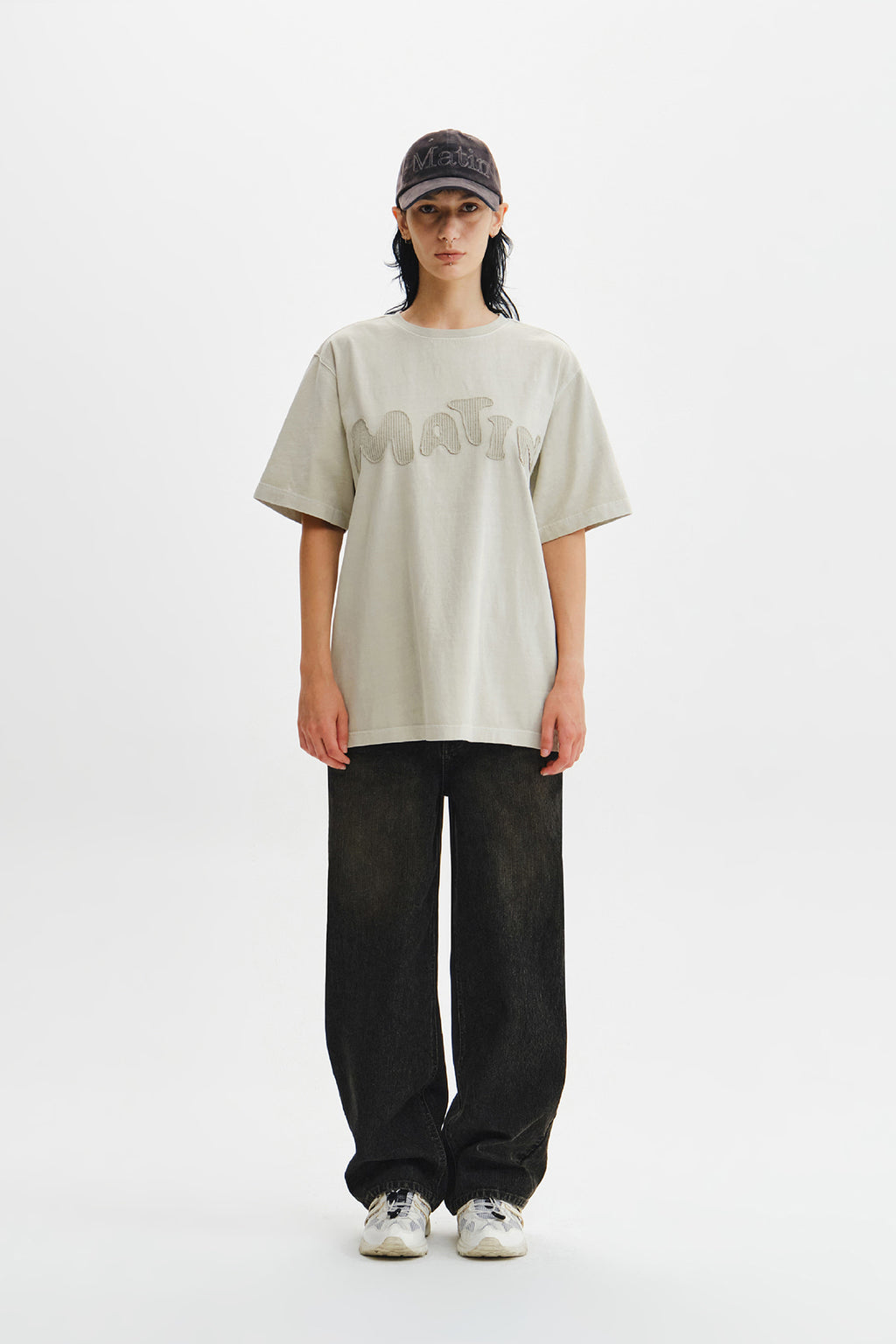 Matin Kim - Waffle Applique Logo Top (Light Beige) product image 7 | TRAB K-Fashion Australia