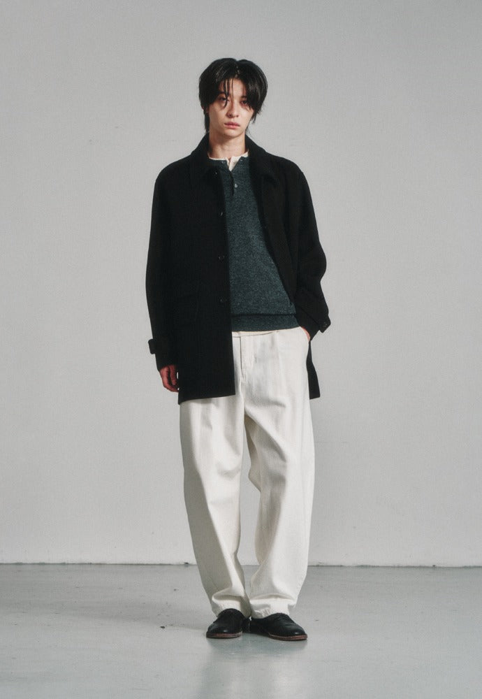 Art if acts - One Tuck Curve Denim Pants (Off White) product image 1 | TRAB K-Fashion Australia