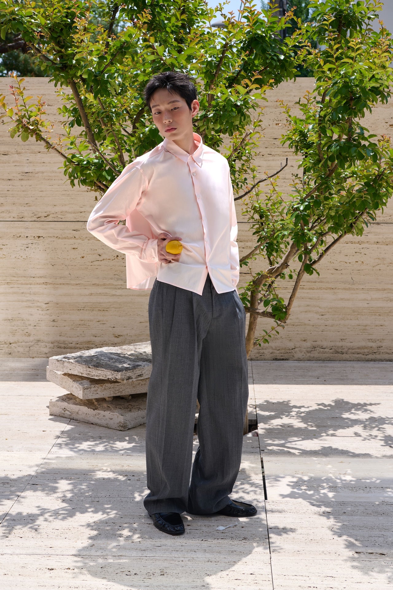 STU - Stripe Crop Shirt (Pink) product image 8 | TRAB K-Fashion Australia