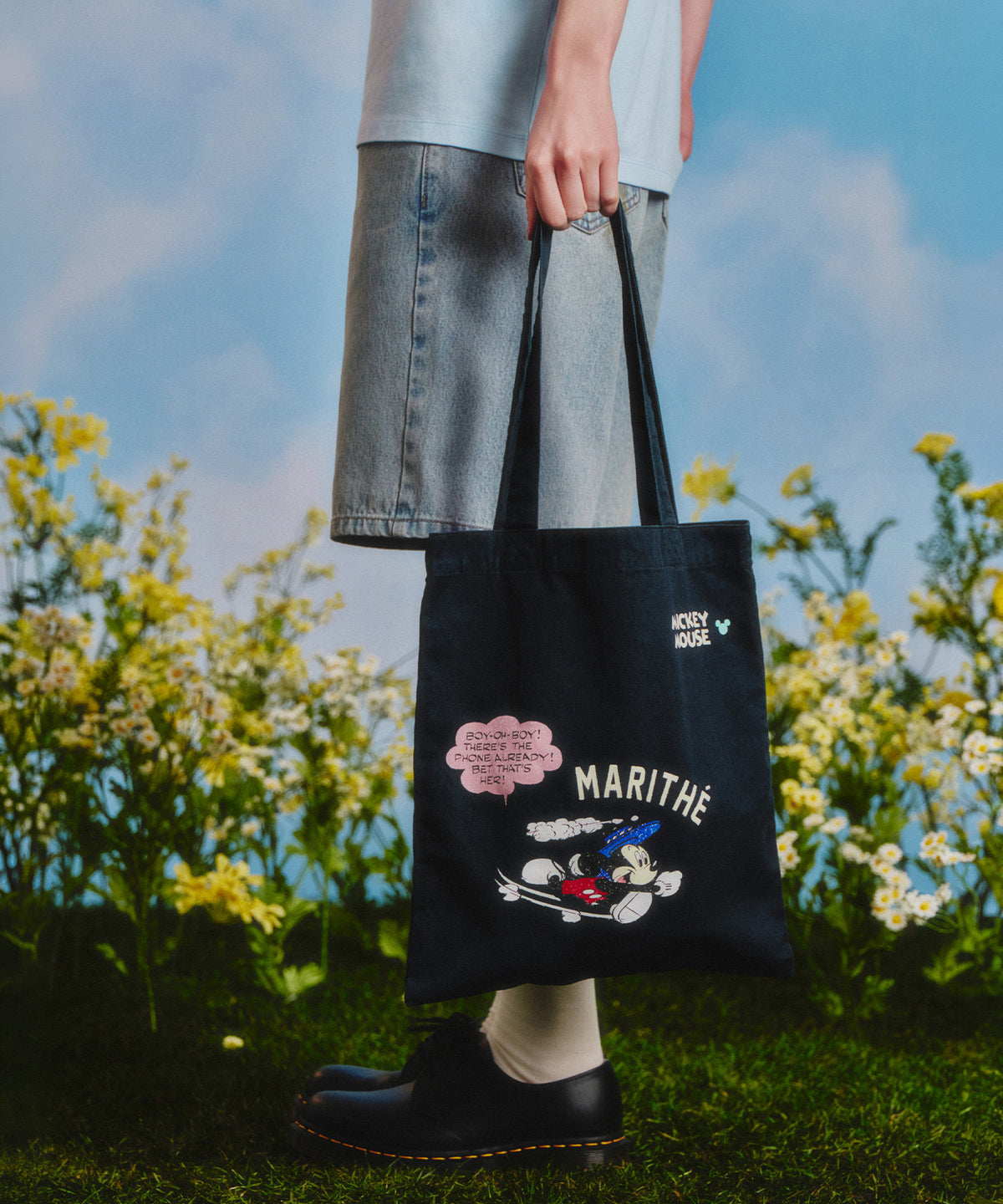 Marithe & Francois Girbaud - Mickey_comic Eco Bag (Navy) product image 6 | TRAB K-Fashion Australia