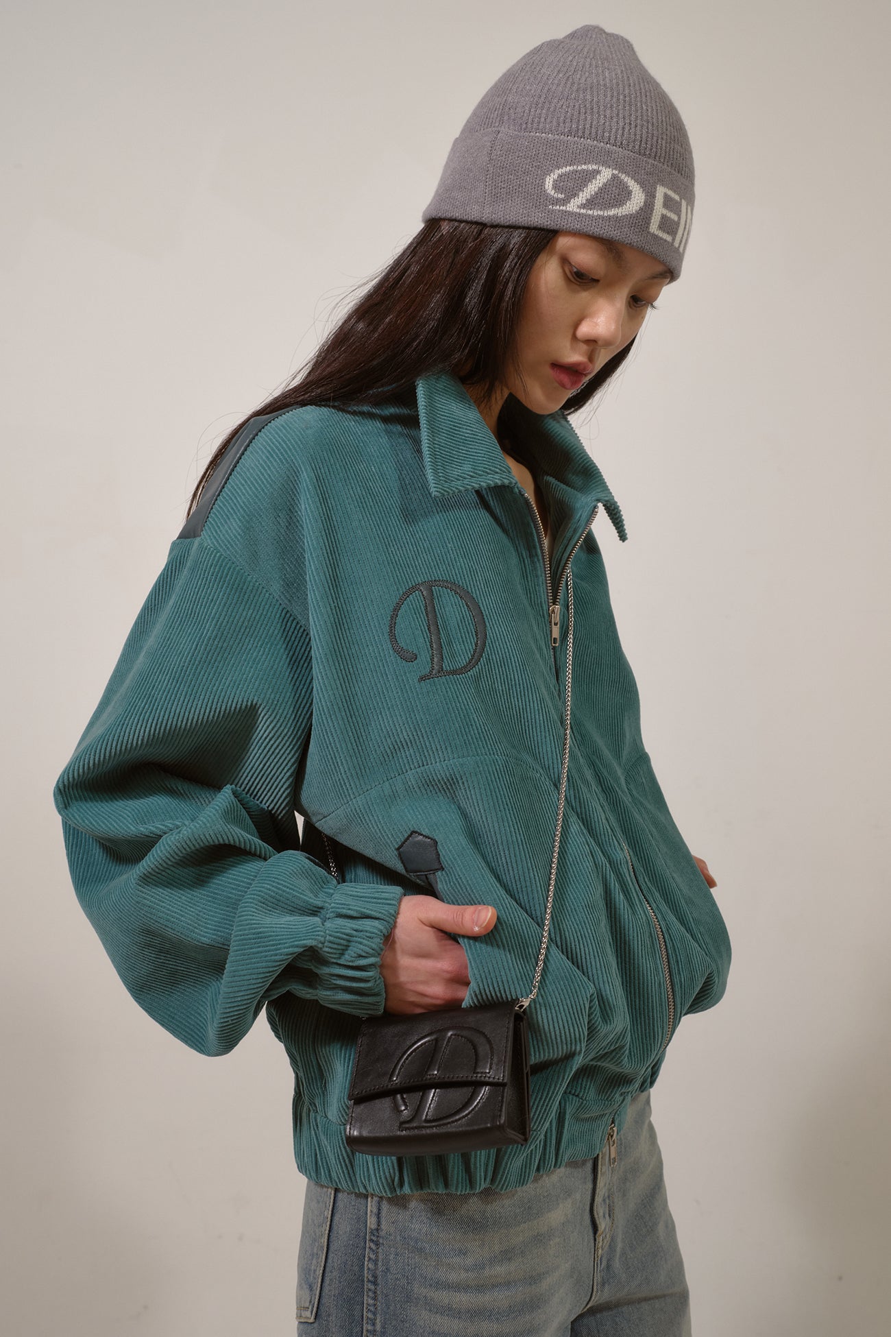Deinet - D & Friends Corduroy Varsity Jacket (Mint) product image 8 | TRAB K-Fashion Australia