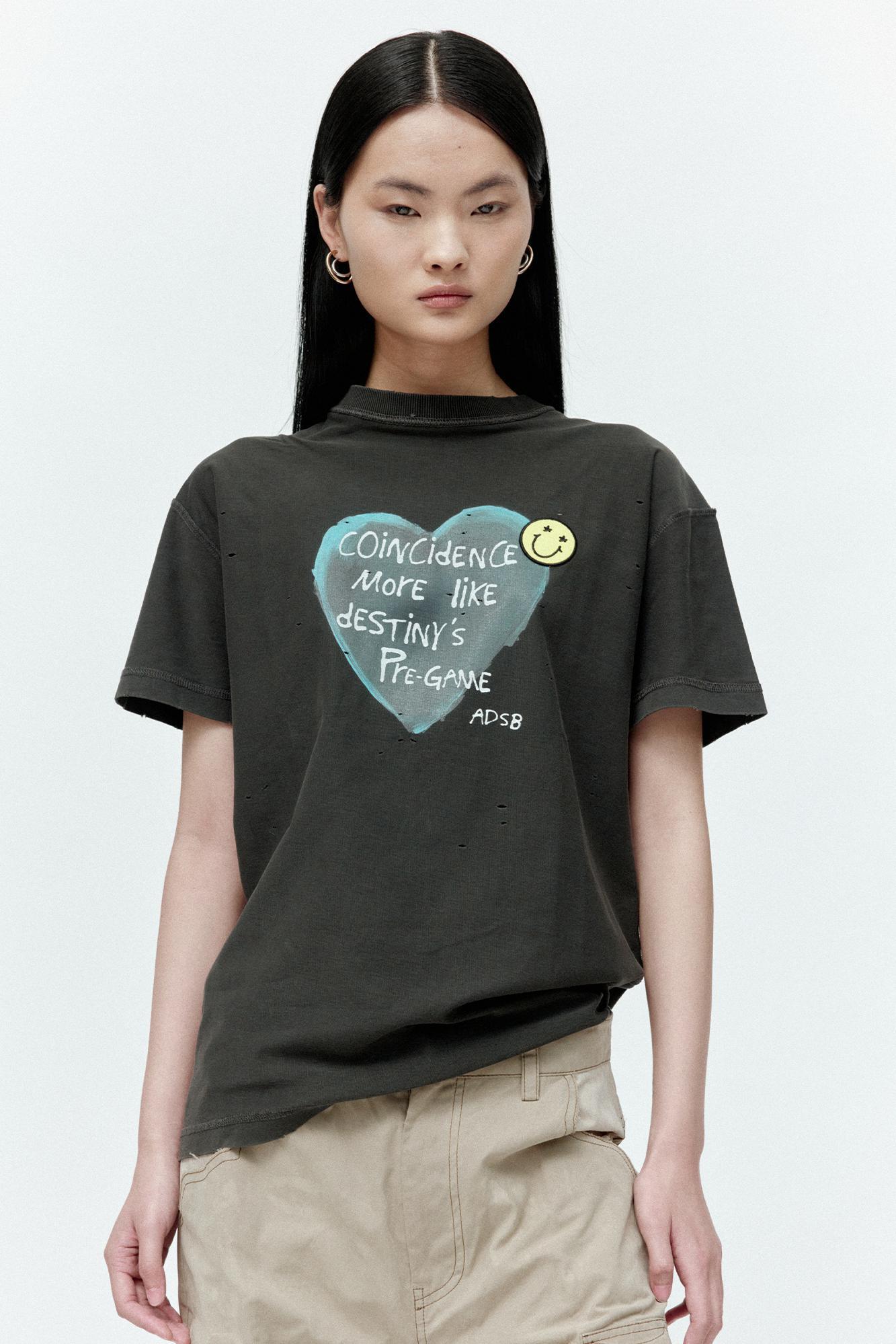 Andersson Bell - Unisex Heart Message T-Shirt (Charcoal) product image 5 | TRAB K-Fashion Australia