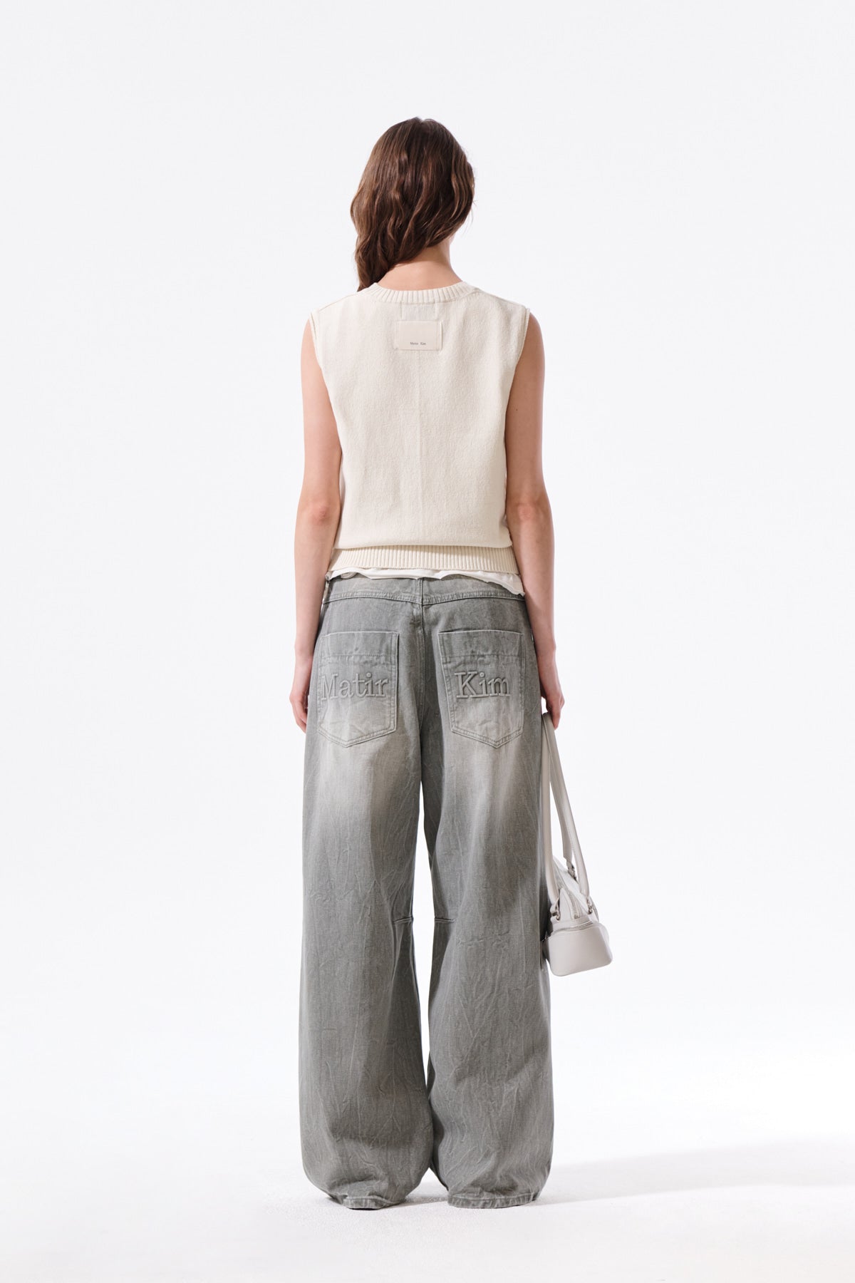 Matin Kim - Pocket Washed Knit Vest (Light Beige) product image 8 | TRAB K-Fashion Australia