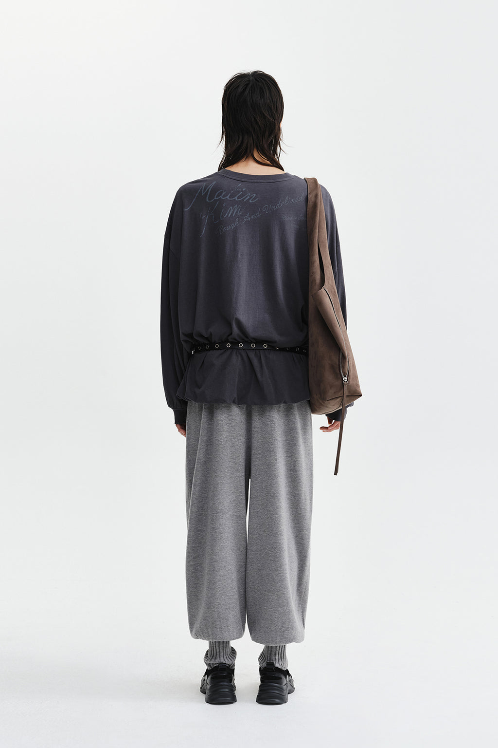 Matin Kim - Leg Warmer Knit Jogger Pants (Grey) product image 8 | TRAB K-Fashion Australia