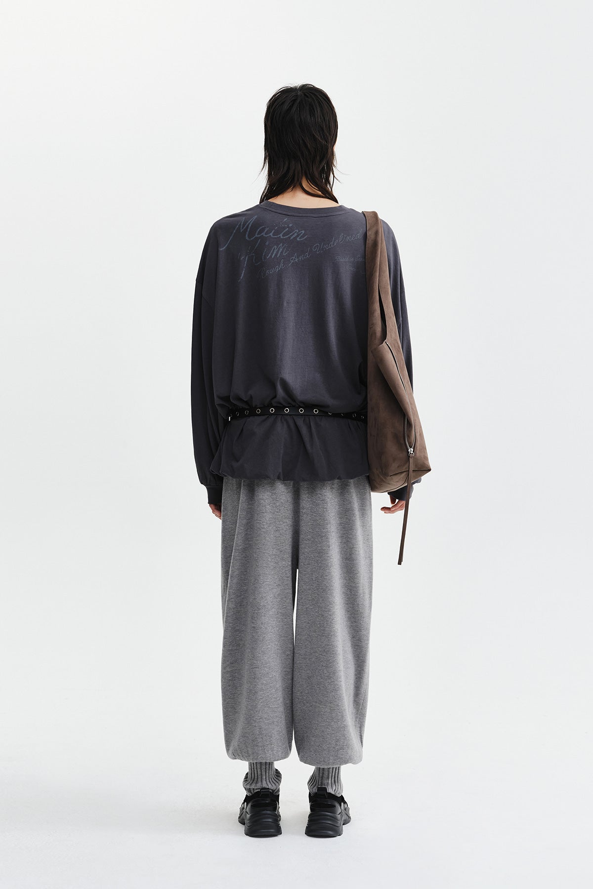 Matin Kim - Leg Warmer Knit Jogger Pants (Grey) product image 8 | TRAB K-Fashion Australia