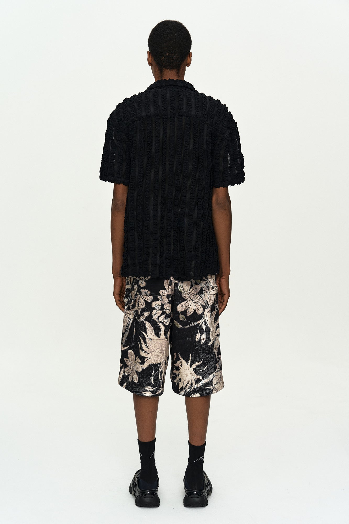Andersson Bell - Kenley Knitted Open Collar Shirt (Black) product image 3 | TRAB K-Fashion Australia