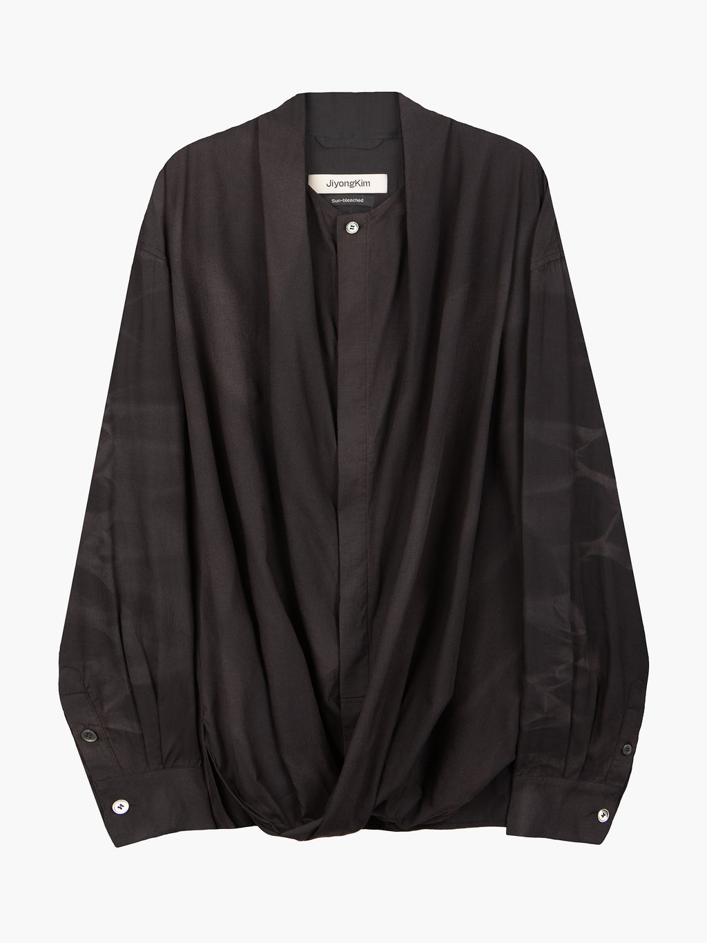 Jiyong Kim - Sun-Bleached Draped Shirt (Black) product image 6 | TRAB K-Fashion Australia