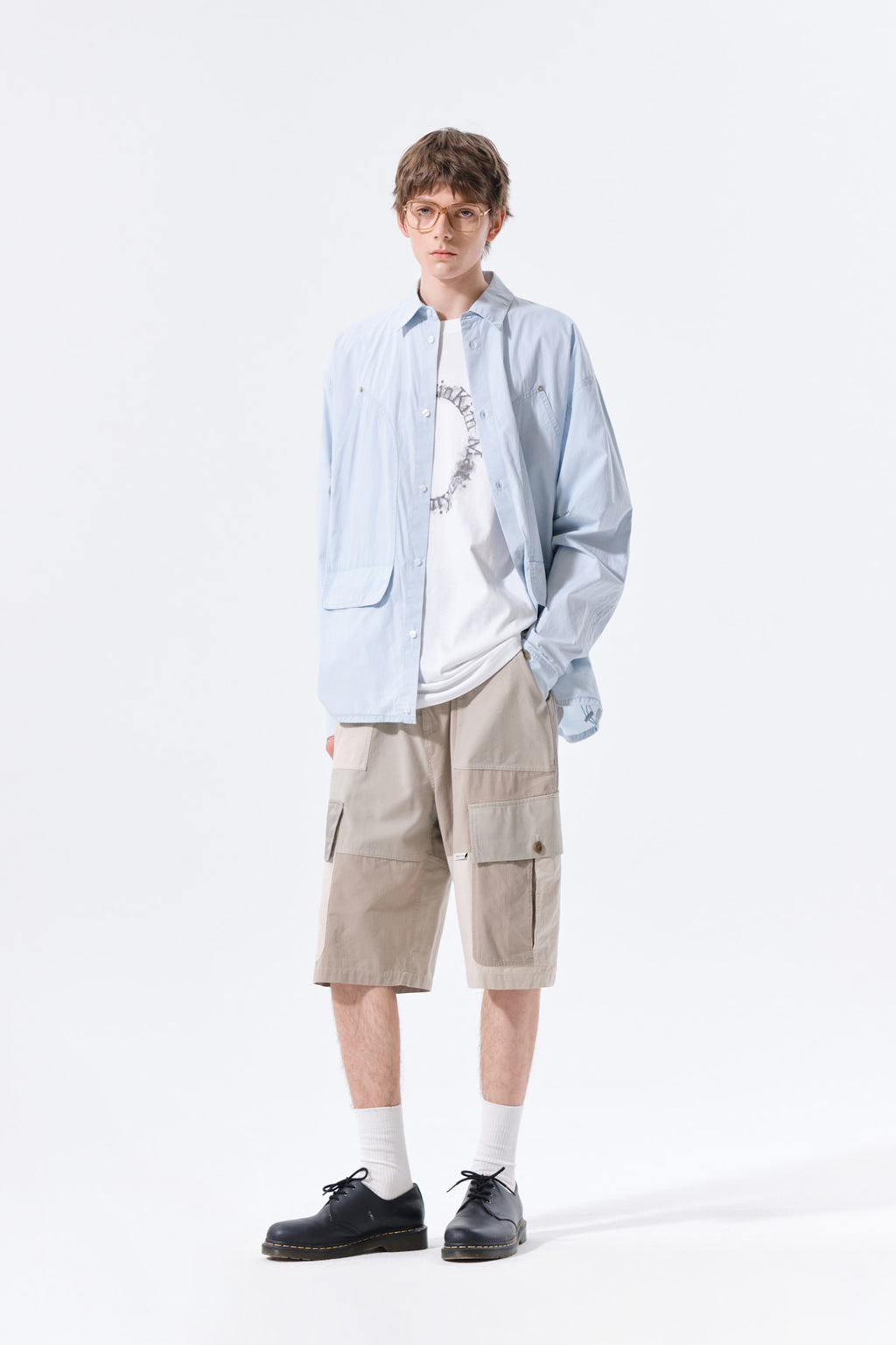 Matin Kim - Washed Cotton Drawstring Shirt (Sky) product image 10 | TRAB K-Fashion Australia