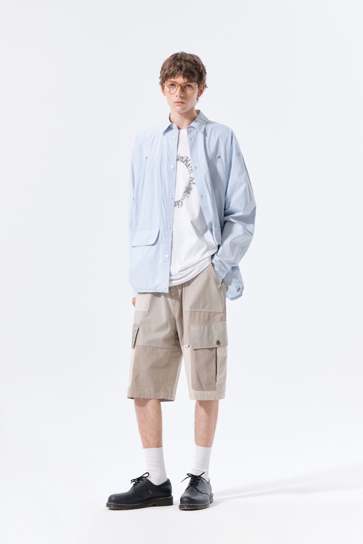 Matin Kim - Washed Cotton Drawstring Shirt (Sky) product image 10 | TRAB K-Fashion Australia