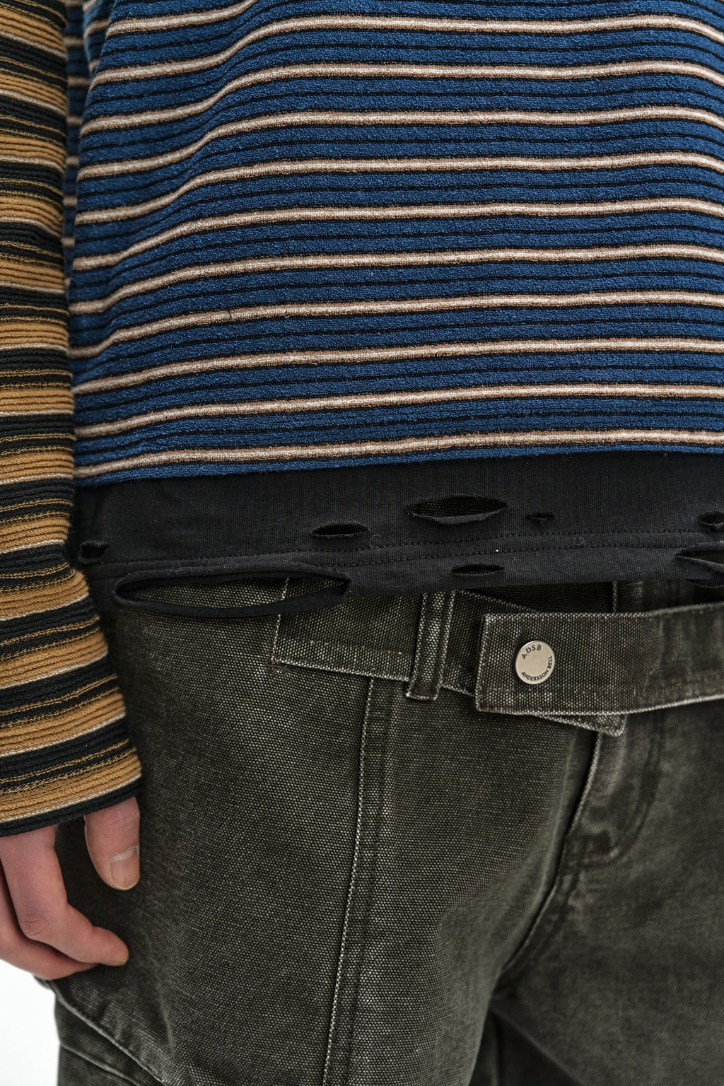 Andersson Bell - Unisex Stripe Layered Long Sleeve T-Shirt (blue) (Blue) product image 7 | TRAB K-Fashion Australia