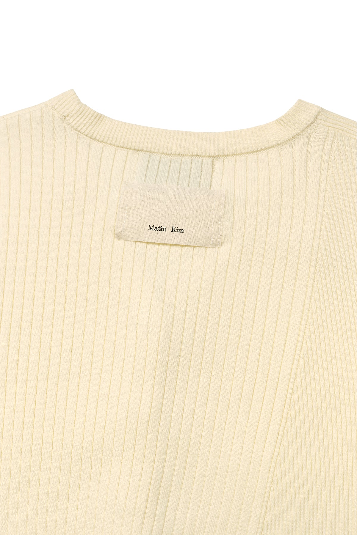 Matin Kim - Unbalance Cut Line Button Cardigan (Butter) product image 5 | TRAB K-Fashion Australia