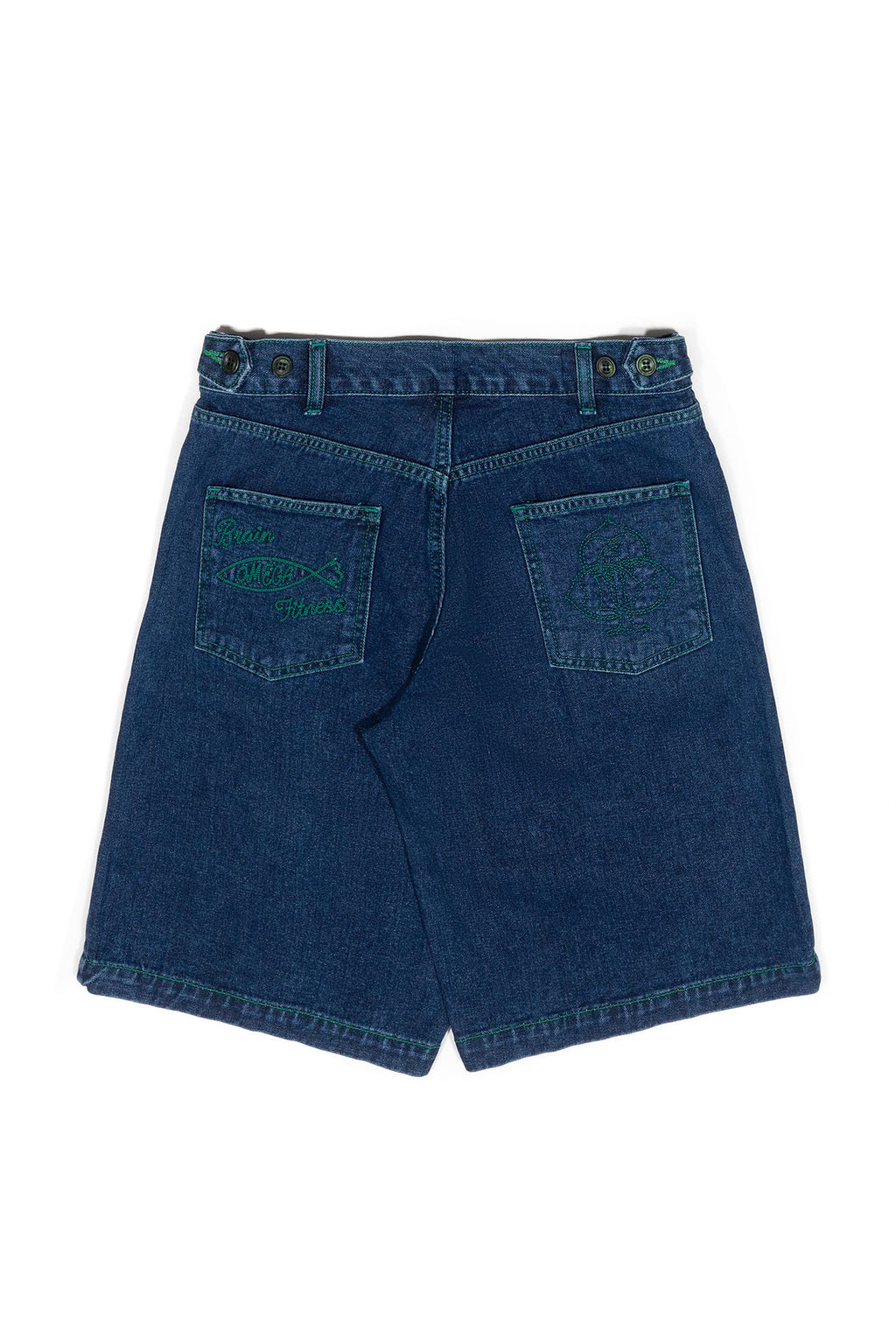 Ioedle - Green Stitch Embroidered Denim Shorts (OC) product image 3 | TRAB K-Fashion Australia