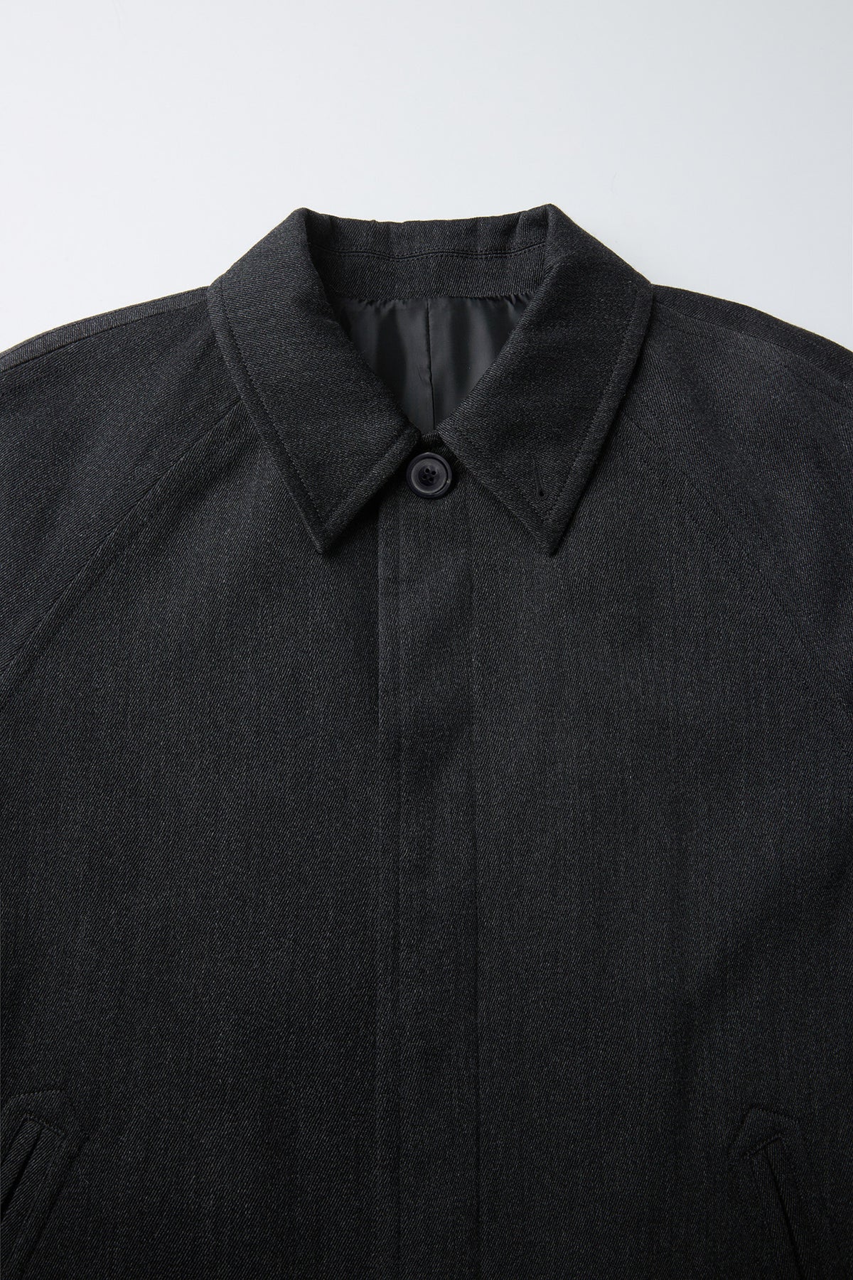 Coor - Round Shoulder Leather Trim Balmaacan Coat (Charcoal) product image 5 | TRAB K-Fashion Australia