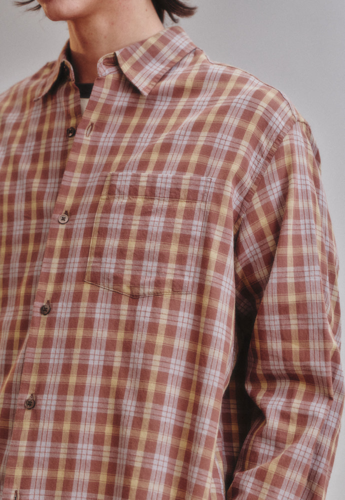 Art if acts - French Check Shirt (Brown/Blue) product image 3 | TRAB K-Fashion Australia
