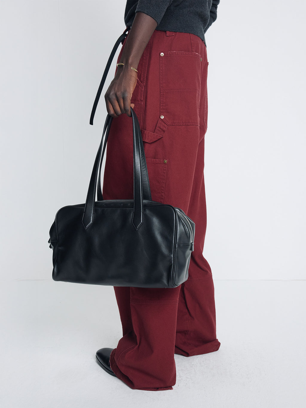Tonywack - Garment Washed Wide Leg Carpenter Pants (Faded Maroon) product image 4 | TRAB K-Fashion Australia