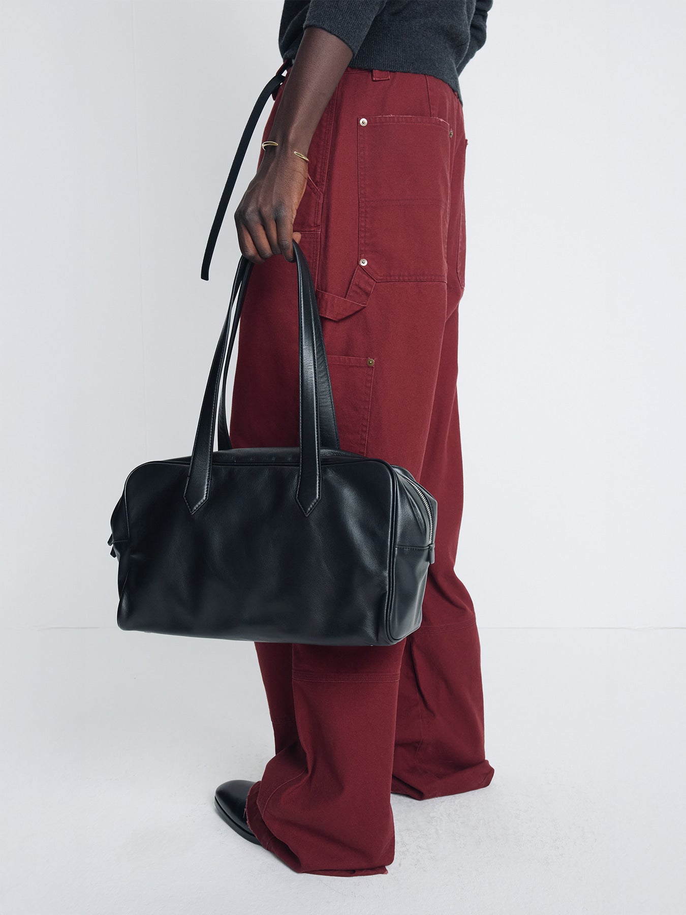 Tonywack - Garment Washed Wide Leg Carpenter Pants (Faded Maroon) product image 4 | TRAB K-Fashion Australia
