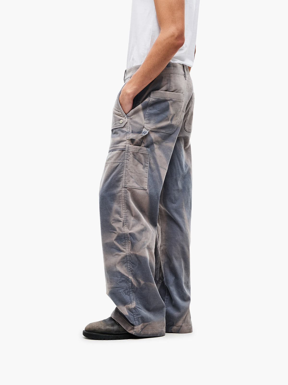 Jiyong Kim - Sun-Bleached Double-Knee Trousers (Grey) product image 4 | TRAB K-Fashion Australia